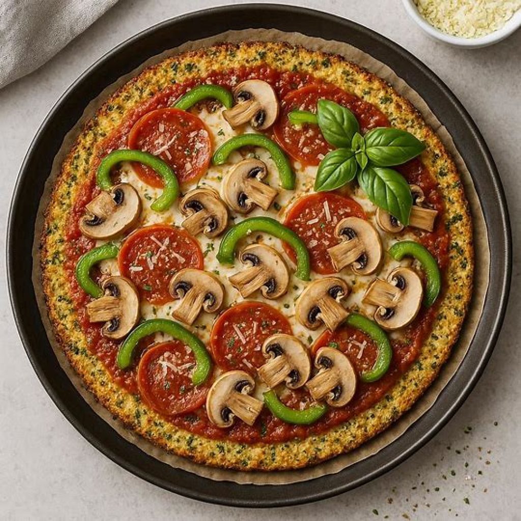 Home cook variations of canned chicken pizza crust – different seasonings and toppings.